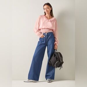 NWT LK Bennett Pip Dark wash wide leg jeans $170